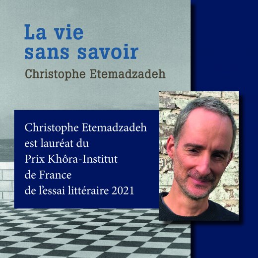 Photo Lauréat du Prix Khôra-Institut de France de l’essai littéraire 2021